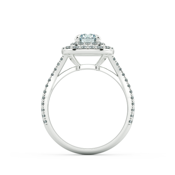 Double Halo Cushion Engagement Ring with Eternity Band NCH2302 5